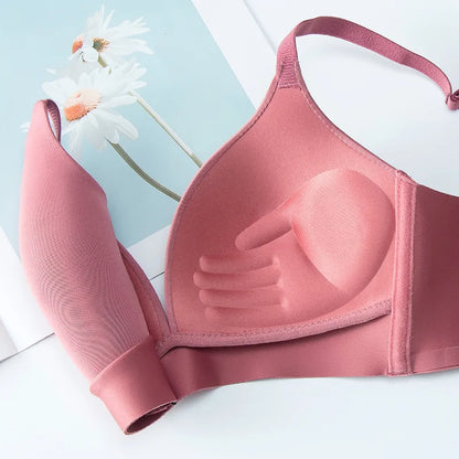 FallSweet 3PCS Japanese Style Seamless Push Up Bra for Women Wireless 3/4 Cup Glossy Bralette Comfort Underwear Female Lingerie